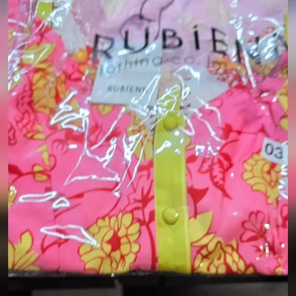 NWT Rubienn Boutique Vibrant Pink and Yellow Dress S/M/L - Picture 10 of 14